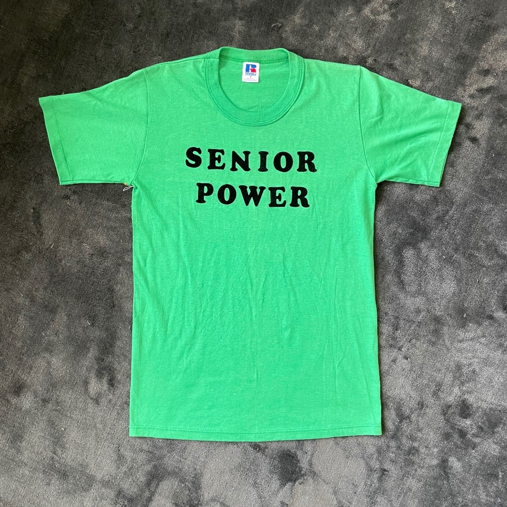Vintage Flocked Letter T-shirt Senior